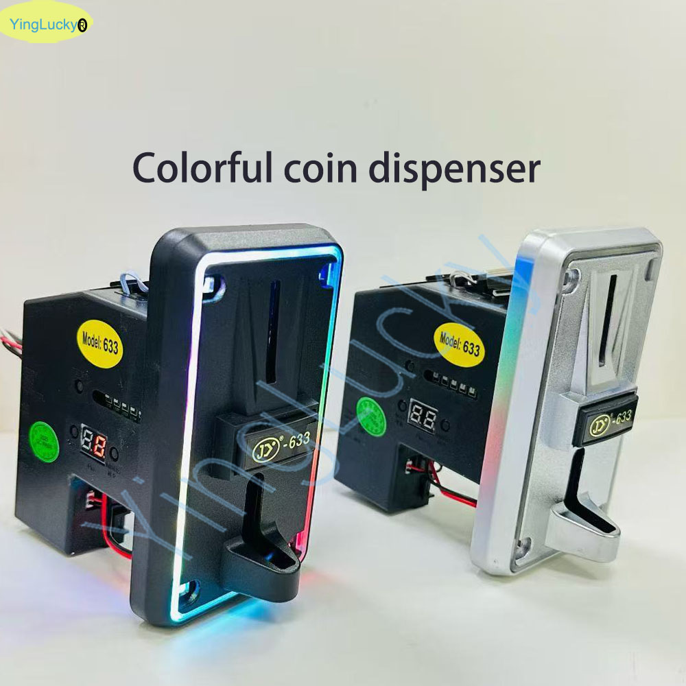 Arcade Vending & Laundry - カラフルなLEDマルチコインアクセプターコインセレクター、ユーロ、ペソ、クレジットカード対応、アーケード、自動販売機、ガシャポン、ミニクレーンゲーム用。 JY633